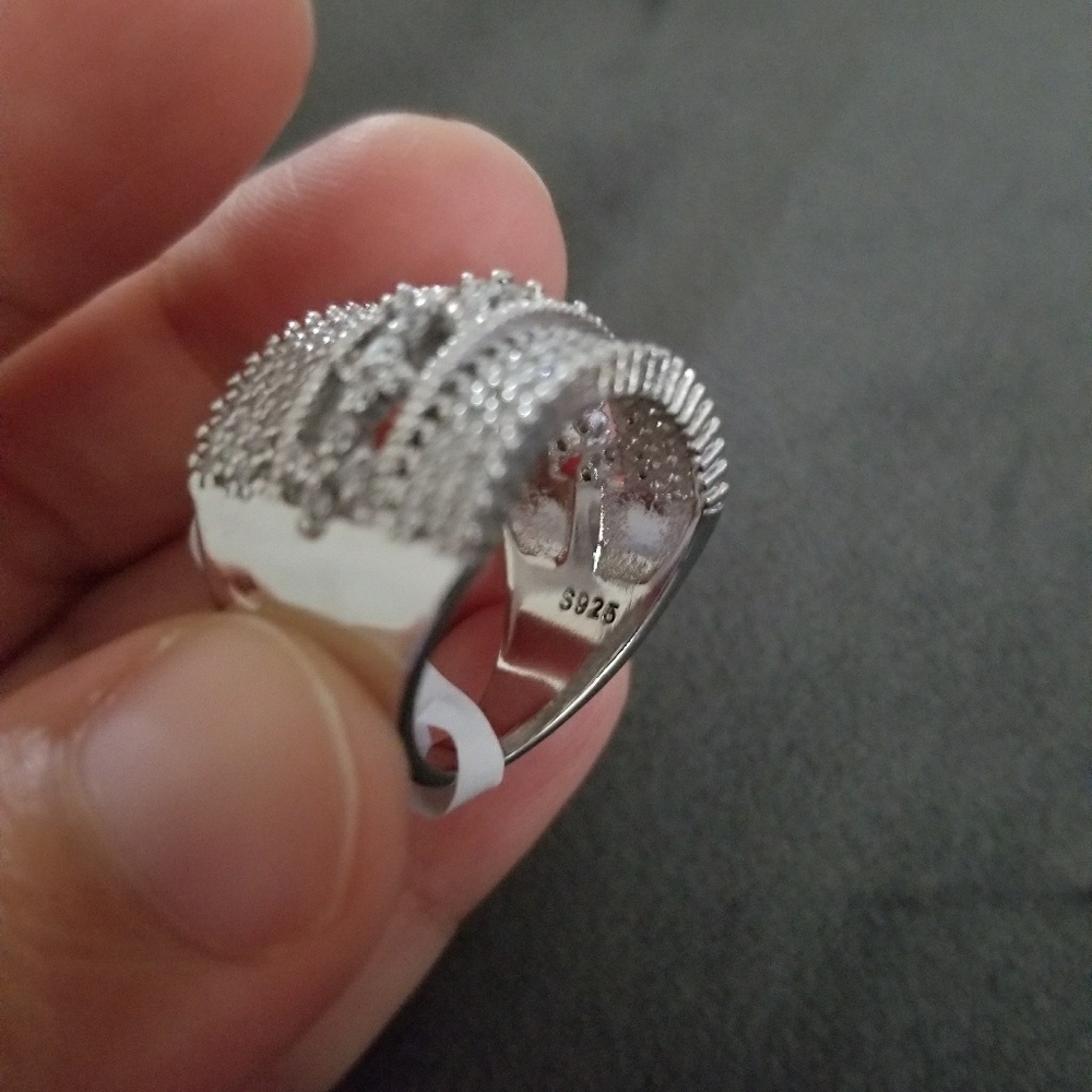 RATED White 925 silver sapphire ring - Picture 4 of 11